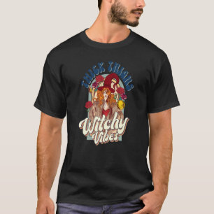 Retro Groovy Thick Thighs And Witchy Vibes Hallow T-Shirt