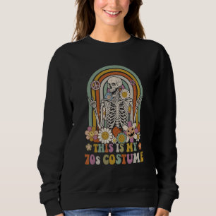 Retro Groovy This is My 70s Costume Halloween Peac Sweatshirt