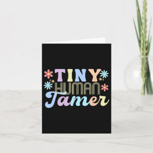 Retro Groovy Tiny Human Tamer School Apparel For T Card