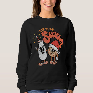 Retro Groovy Tis The Season Christmas Cookie Holi Sweatshirt