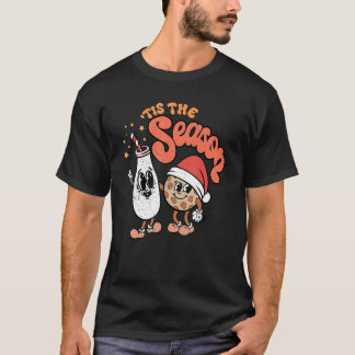 Retro Groovy Tis The Season Christmas Cookie Holi T-Shirt