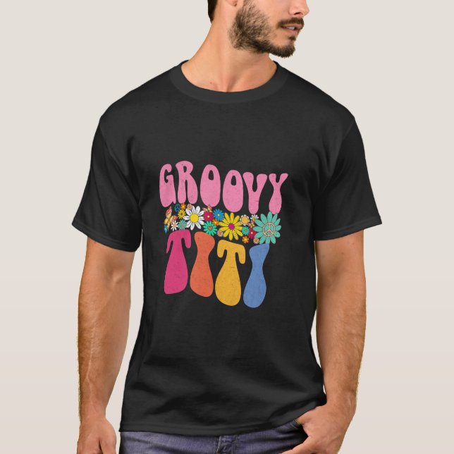 Retro Groovy Titi Daisy Flower Gifts For Mother s  T-Shirt (Front)