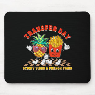 Retro Groovy Transfer Day Sticky Vibes Ivf Couple Mouse Pad