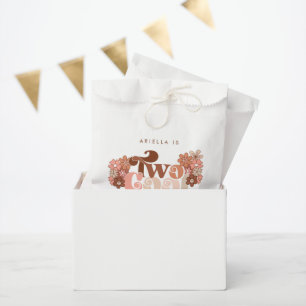 Retro Groovy Two Cool Girls 2nd Birthday Favour Bag