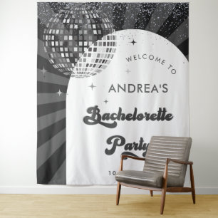 Retro Groovy Typography Disco Bachelorette Party T Tapestry