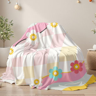 Retro Groovy vacation gift Beach towel Bridesmaid Fleece Blanket