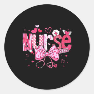 Retro Groovy Valentine Men Women Kid Tees By Emily Classic Round Sticker