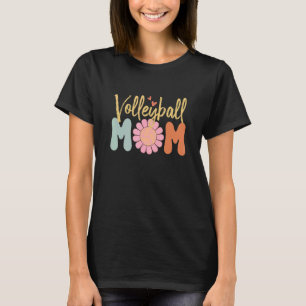 Retro Groovy Volleyball Mum Ball Mum for mum T-Shirt