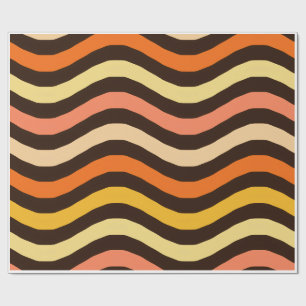 Retro Groovy Waves Seamless Pattern Wrapping Paper