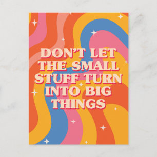 Retro Groovy Waves With Mindfulness Mantra Postcard
