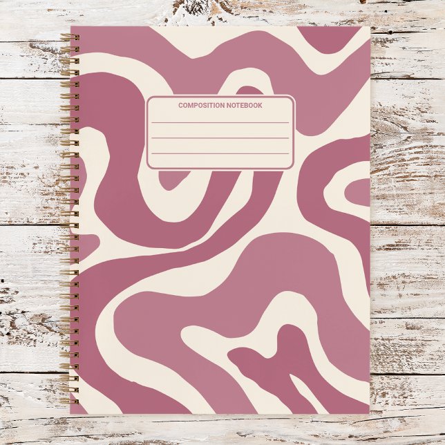 Retro Groovy Wavy Liquid Swirl Pattern Composition Notebook (Creator Uploaded)