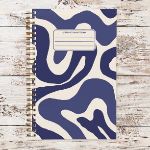 Retro Groovy Wavy Liquid Swirl Pattern Composition Notebook