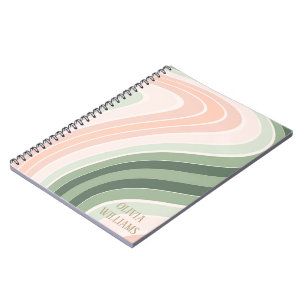 Retro Groovy Wavy Pattern Notebook