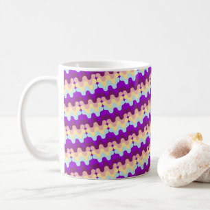 Retro Groovy Wavy Pattern Purple And Yellow Coffee Mug
