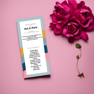 Retro Groovy Wedding Program - A Colourful Journey