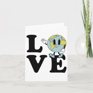 Retro Groovy World Love Earth Day Environmental  Card