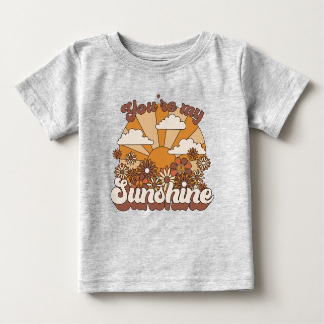 Retro Groovy | You're my Sunshine Baby T-Shirt (Front)