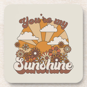 Retro Groovy You're my Sunshine Coaster