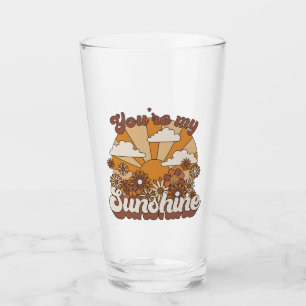 Retro Groovy You're my Sunshine Glass