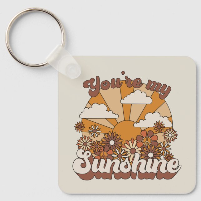 Retro Groovy | You're my Sunshine Key Ring (Front)