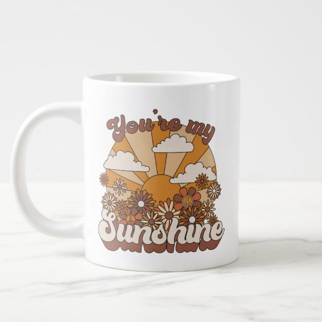 Retro Groovy | You're my Sunshine Large Coffee Mug (Left)