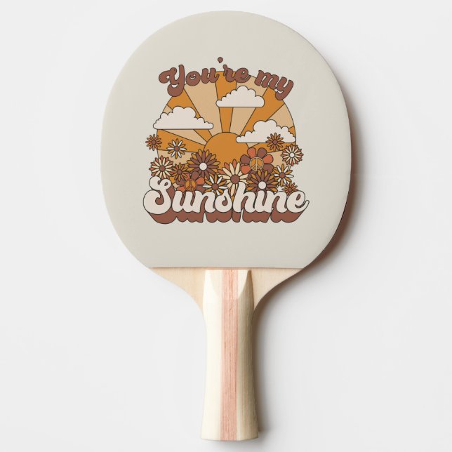 Retro Groovy | You're my Sunshine Ping Pong Paddle (Front)