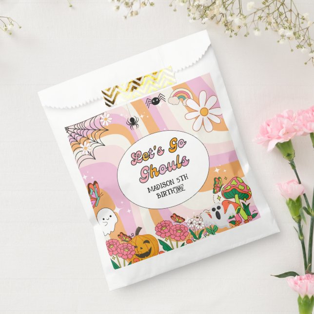  Retro Grooy Let's go ghoul Halloween Birthday Favour Bag (Sealed)