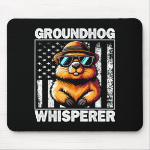 Retro Groundhog Whisperer Funny Woodchuck Groundho Mouse Pad