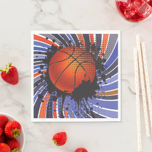 Retro Grunge Basketball Abstract Urban Sports Napkin