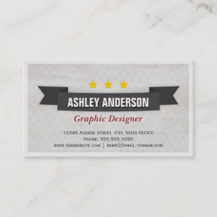 Retro Grunge Black and White Business Card