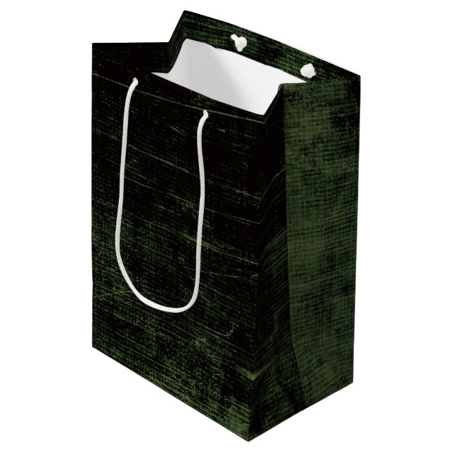 Retro Grunge Emo Green Texture Medium Gift Bag (Front Angled)