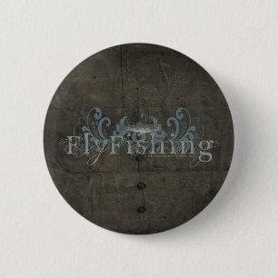 Retro Grunge Fly Fishing 6 Cm Round Badge
