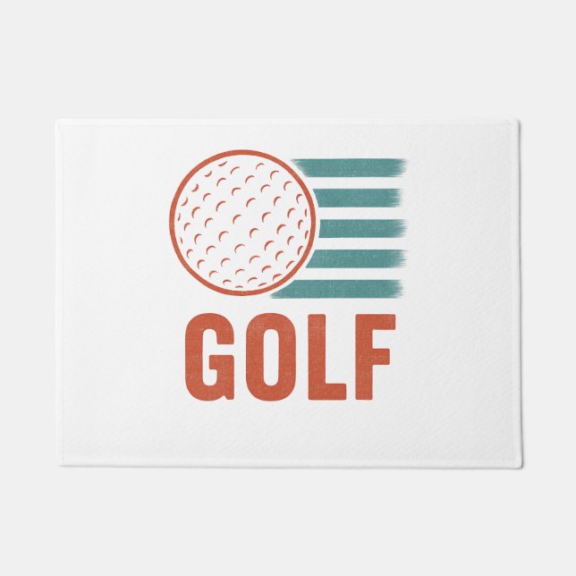 Retro Grunge Golf Doormat (Front)