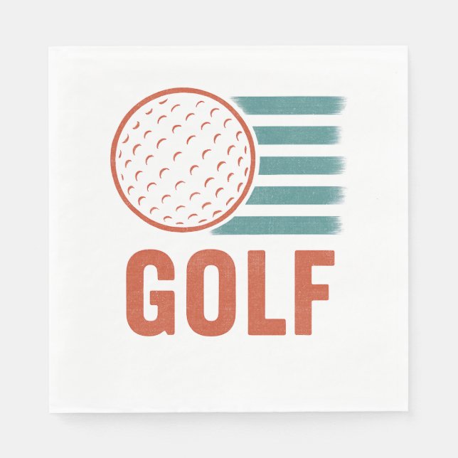 Retro Grunge Golf Napkin (Front)