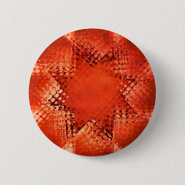 Retro grunge halftone star 6 cm round badge (Front)
