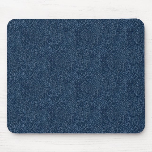 Retro Grunge Navy Blue Leather Custom Mouse Pad (Front)