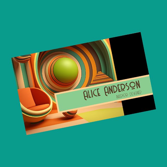 Retro grunge orange brown stylish original business card (Creator Uploaded)