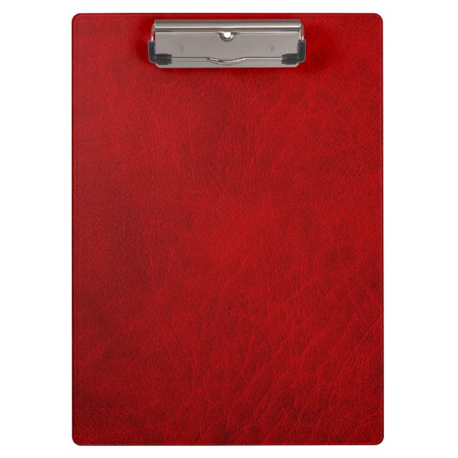 Retro Grunge Red Leather Custom Clipboard (Front)