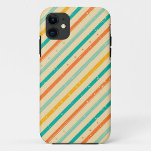 Retro grunge striped pattern iPhone 11 case