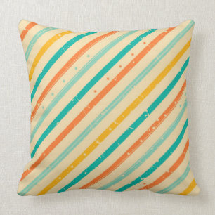 Retro grunge striped pattern cushion