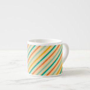 Retro grunge striped pattern espresso cup