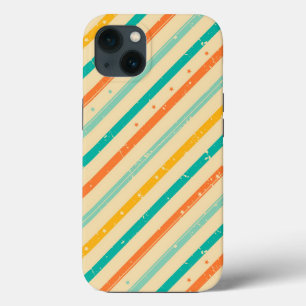 Retro grunge striped pattern iPhone case