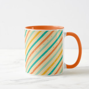 Retro grunge striped pattern mug