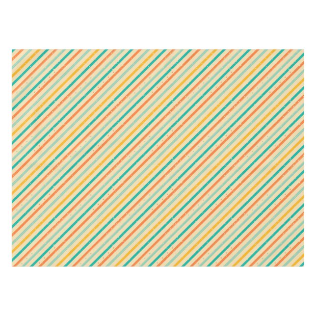Retro grunge striped pattern tablecloth (Front (Horizontal))