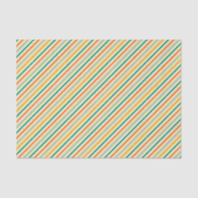 Retro grunge striped pattern tissue paper (Front)