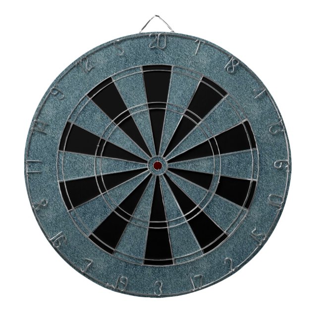 Retro Grunge Suede Custom Blue Texture Dartboard (Front)