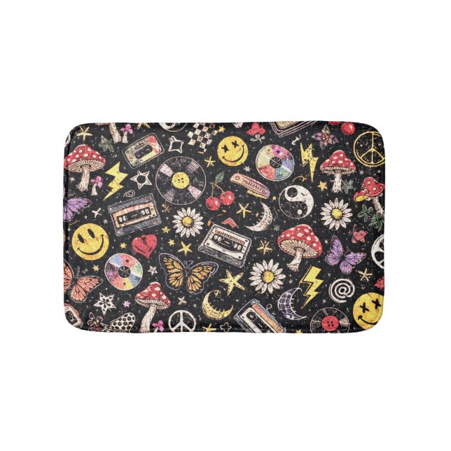 Retro Grunge Sunshine Bliss Bath Mat (Front)