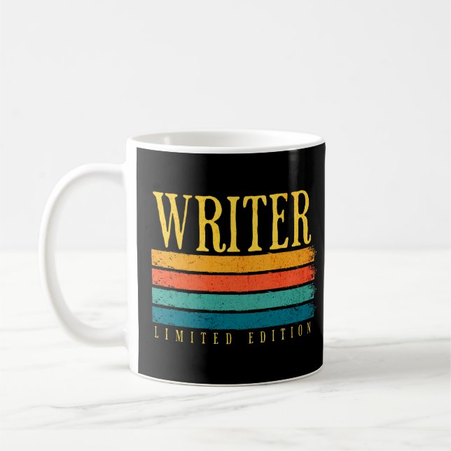 Retro Grunge Writer Limited Edition Coffee Mug (Left)