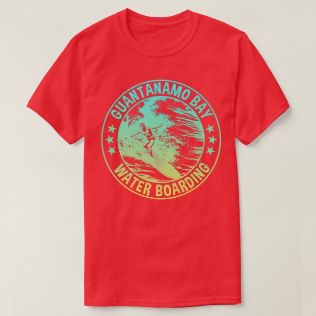 Retro Guantanamo Bay Waterboarding Gradient Style T-Shirt (Design Front)