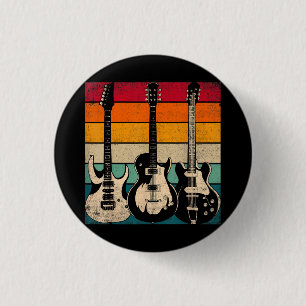 Retro Guitar 3 Cm Round Badge